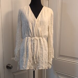 Sage Cream Lace Wrap Blouse